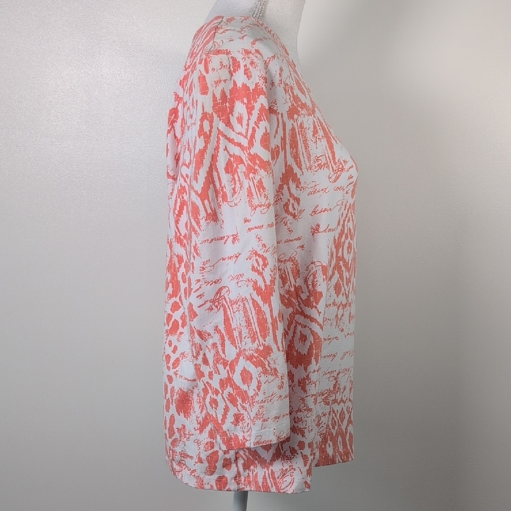 Ruby Rd. Orange 3/4 Sleeve Tee - Picture 4 of 7